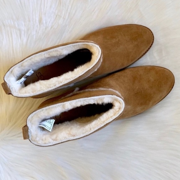 NEW!! UGG Kasen II Chestnut Pull on Heeled Ankle Booties - Picture 4 of 8